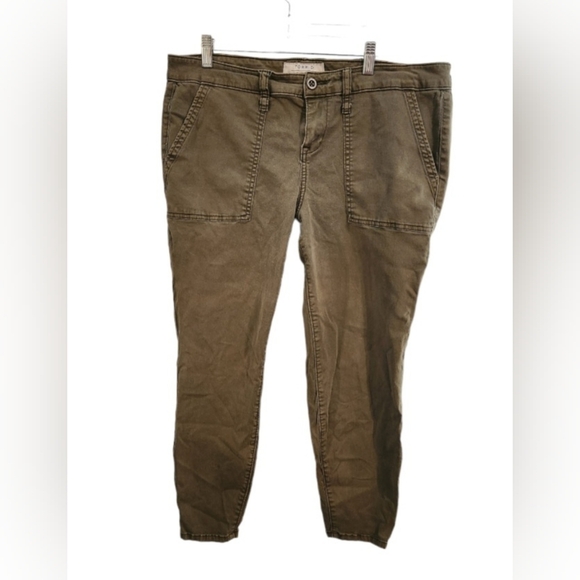 torrid Denim - TORRID Olive Green mid rise Cropped Denim With  Pockets  Outerwear plus size 1